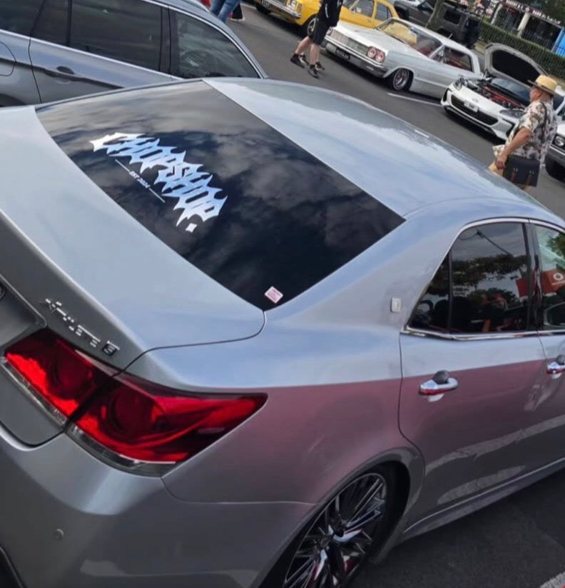 Large Chopshop. Rear Window Sticker